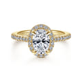 Idina - 14K Yellow Gold Oval Halo Diamond Engagement Ring