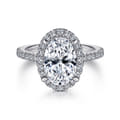 Idina - 14K White Gold Oval Halo Diamond Engagement Ring