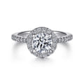 Idina - 14K White Gold Round Halo Diamond Engagement Ring