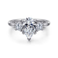 Sanaa - 14K White Gold Pear Shape 3 Stone Diamond Engagement Ring