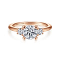 Sanaa - 14K Rose Gold Round Three Stone Diamond Engagement Ring