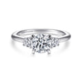 Sanaa - Platinum Round 3 Stone Diamond Engagement Ring