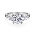 Sanaa - Platinum Round 3 Stone Diamond Engagement Ring