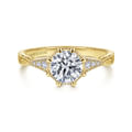 Sanna - Vintage Inspired 14K Yellow Gold Round Diamond Channel Set Engagement Ring