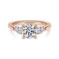 Sunday - 14K Rose Gold Round Three Stone Diamond Engagement Ring