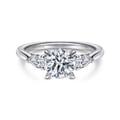 Sunday - 14K White Gold Round 3 Stone Diamond Engagement Ring