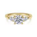 Sunday - 14K Yellow Gold Round Three Stone Diamond Engagement Ring