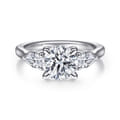 Sunday - 14K White Gold Round 3 Stone Diamond Engagement Ring