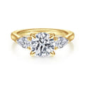 Sunday - 14K Yellow Gold Round 3 Stone Diamond Engagement Ring