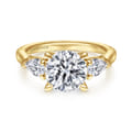 Sunday - 14K Yellow Gold Round 3 Stone Diamond Engagement Ring
