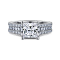 Carver - 14K White Gold Princess Cut Diamond Channel Set Engagement Ring