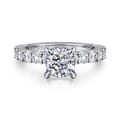 Brosnan - 14K White Gold Cushion Cut Diamond Engagement Ring