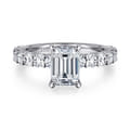 Brosnan - 14K White Gold Emerald Cut Diamond Engagement Ring
