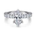 Brosnan - 14K White Gold Marquise Shape Diamond Engagement Ring