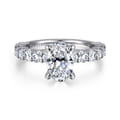 Brosnan - 14K White Gold Oval Diamond Engagement Ring