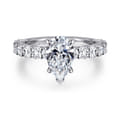Brosnan - 14K White Gold Pear Shape Diamond Engagement Ring