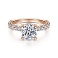 Brosnan - 14K Rose Gold Round Diamond Engagement Ring