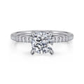 Noa - 14K White Gold Cushion Cut Diamond Engagement Ring