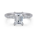 Noa - 14K White Gold Emerald Cut Diamond Engagement Ring
