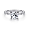 Noa - 14K White Gold Round Diamond Engagement Ring