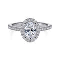 Blossom - 14K White Gold Oval Halo Diamond Engagement Ring