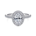 Blossom - 14K White Gold Oval Halo Diamond Engagement Ring