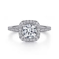 Blossom - 14K White Gold Round Halo Diamond Engagement Ring