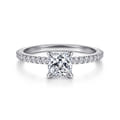 Amata - 14K White Gold Cushion Cut Diamond Engagement Ring