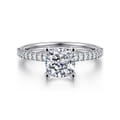 Amata - 14K White Gold Cushion Cut Diamond Engagement Ring