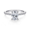 Amata - 14K White Gold Oval Diamond Engagement Ring