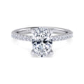 Amata - 14K White Gold Oval Diamond Engagement Ring