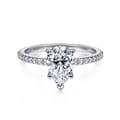 Amata - 14K White Gold Pear Shape Diamond Engagement Ring