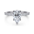 Amata - 14K White Gold Pear Shape Diamond Engagement Ring