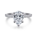 Amata - 14K White Gold Pear Shape Diamond Engagement Ring