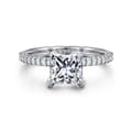 Amata - 14K White Gold Princess Cut Diamond Engagement Ring