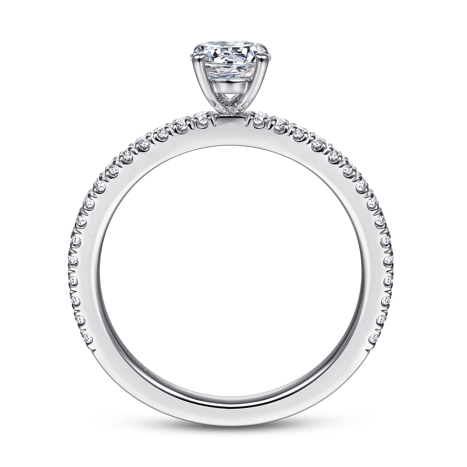 Round Diamond Engagement Ring in 14K White Gold, photograph 2