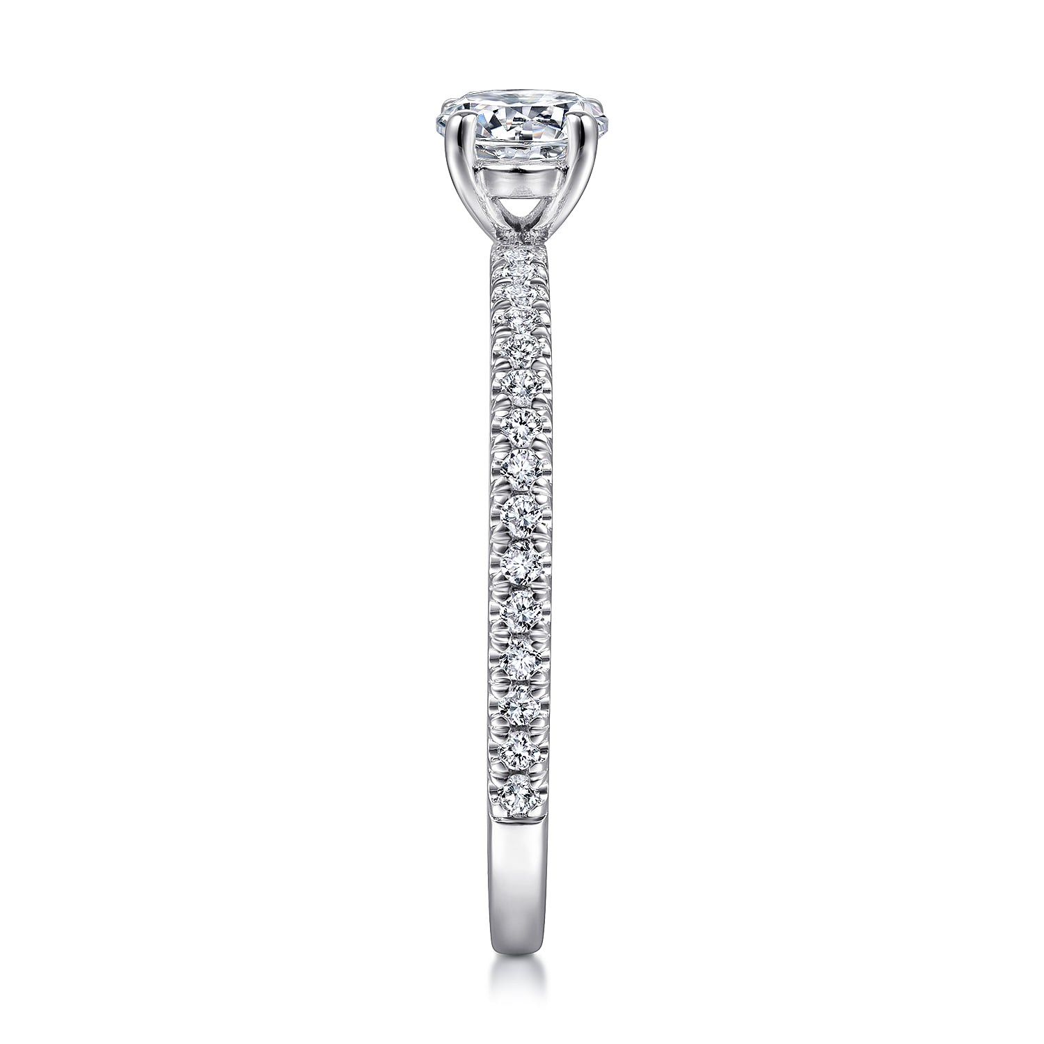 Round Diamond Engagement Ring in 14K White Gold, photograph 5