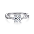 Campana - 14K White Gold Cushion Cut Diamond Engagement Ring