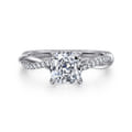 Campana - 18K White Gold Cushion Cut Twisted Diamond Engagement Ring