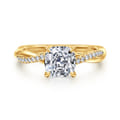 Campana - 18K Yellow Gold Cushion Cut Twisted Diamond Engagement Ring