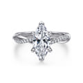 Campana - 14K White Gold Marquise ShapeTwisted Diamond Engagement Ring