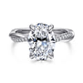 Campana - 14K White Gold Oval Diamond Engagement Ring