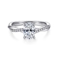 Campana - 14K White Gold Oval Diamond Engagement Ring