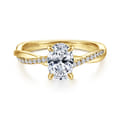Campana - 14K Yellow Gold Oval Diamond Engagement Ring