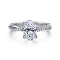 Campana - 14K White Gold Oval Twisted Diamond Engagement Ring