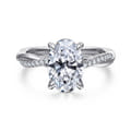 Campana - 14K White Gold Oval Diamond Engagement Ring