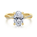 Campana - 14K Yellow Gold Oval Diamond Engagement Ring
