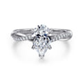 Campana - 14K White Gold Pear ShapeTwisted Diamond Engagement Ring