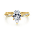 Campana - 14K Yellow Gold Pear Shape Twisted Diamond Engagement Ring