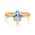 Campana - 18K Yellow Gold Pear Shape Twisted Diamond Engagement Ring